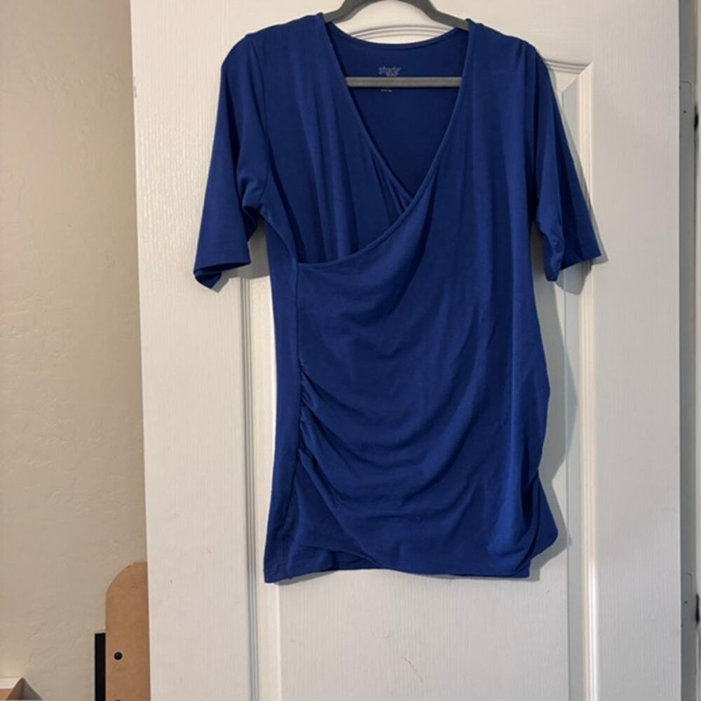 Women's Blue Maternity Shade Shirt SZ L